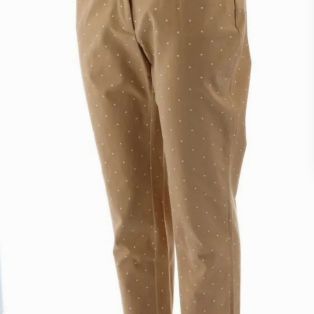 NWT Lands End Tan Polka Dot Ankle Jeans 6